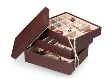 Customized Square 3 pallet layer display handmade jewellery box for women